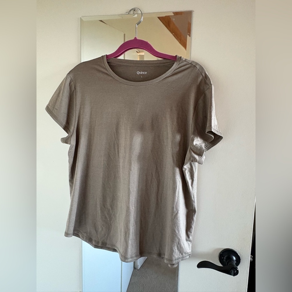 Quince Short-Sleeve Crew Tee — Taupe